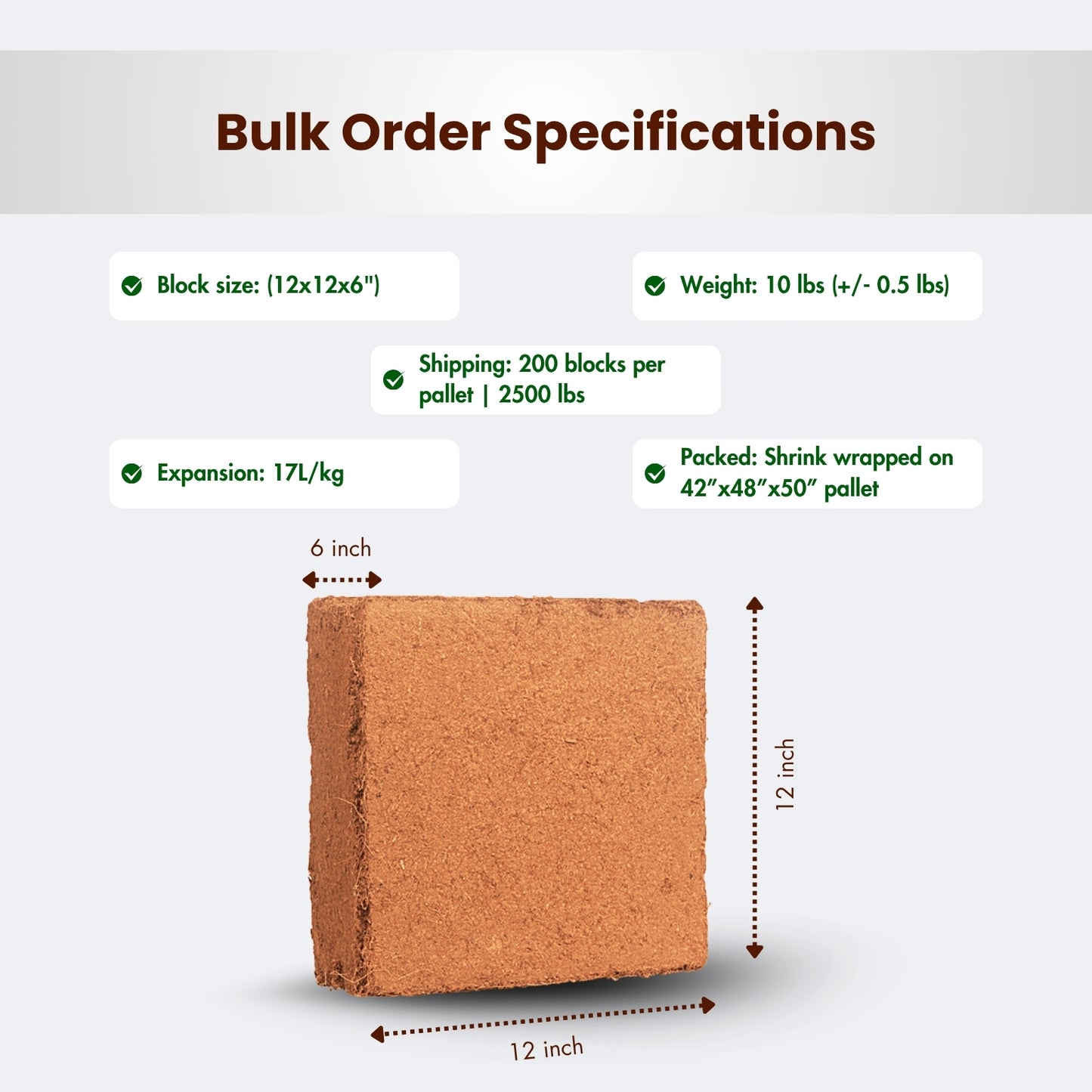5KG BUFFERED COCO BLOCK Pallet of 200 Blocks