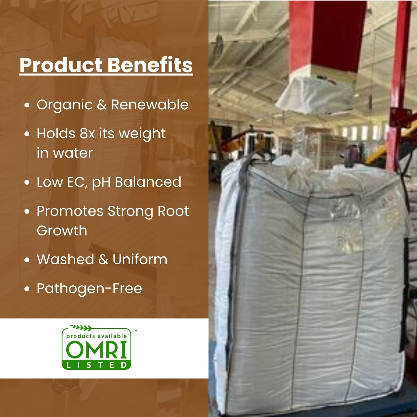 WO: OMRI Coco Coir Super Sack - Pallet of 2 super sacks - 2 CY per sack