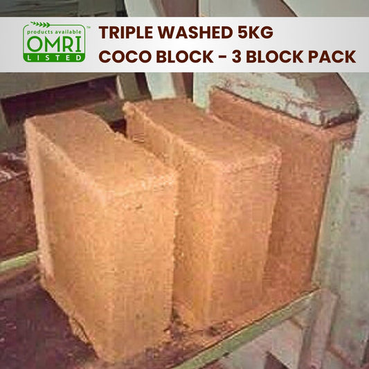 OMRI Triple Washed 5KG Coco Block - 3 Block Pack