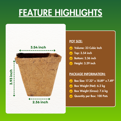 Square Coir Pot