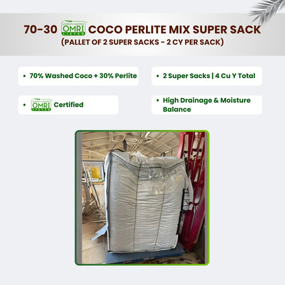 WP:70-30 OMRI Coco Perlite Mix Super Sack - Pallet of 2 super sacks - 2 CY per sack