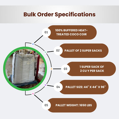 BO: Buffered Only Coco Super Sack - Pallet of 2 super sacks - 2 CY per sack