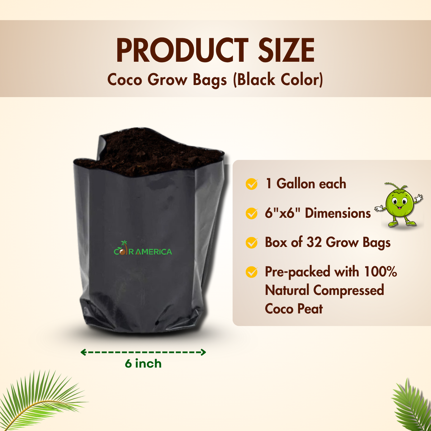 Coir Grow Bag | Eco-Friendly | Black