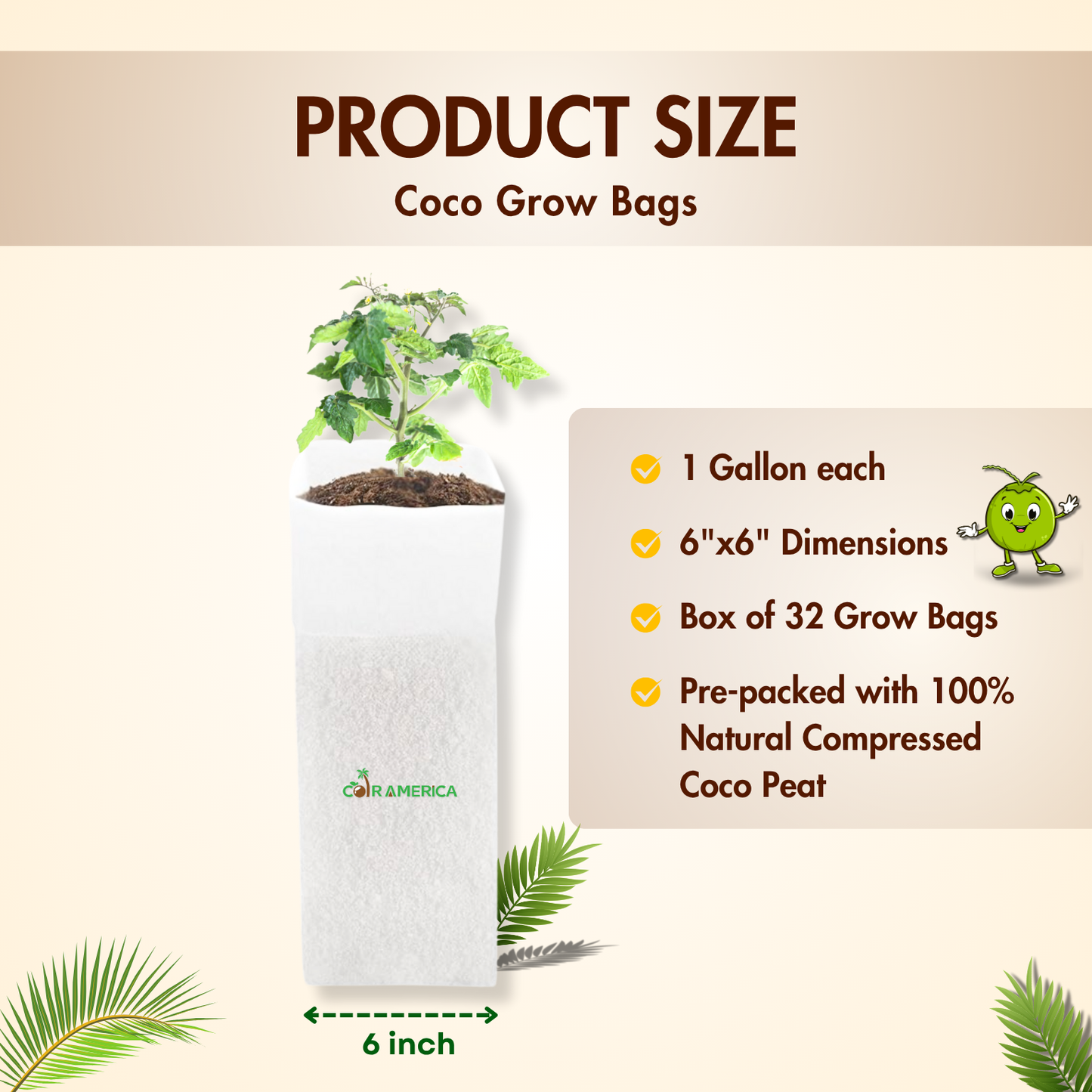 Coir Grow Bag | Eco-Friendly | White