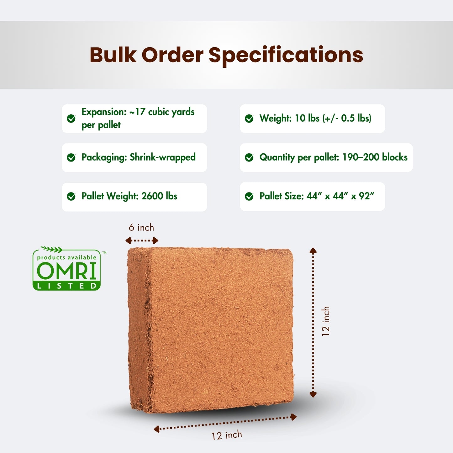 # OMRI 5KG Triple Washed Coco Blocks