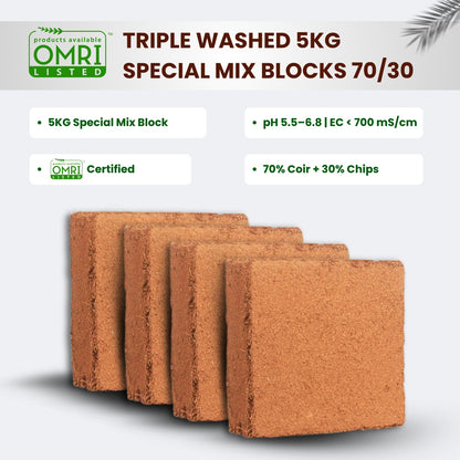 OMRI Triple Washed 5KG SPECIAL MIX BLOCKS 70/30