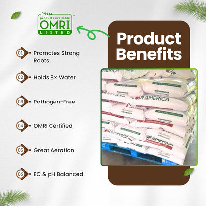 WO: OMRI Triple Washed Coco Coir Bag - Pallet of 80 Bags - 1.75 Cubic Feet Each