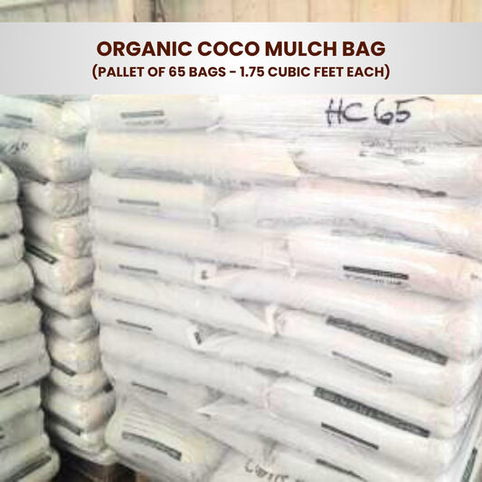 Organic Coco Mulch - Pallet of 65 Bags - 1.75 Cubic Feet Each