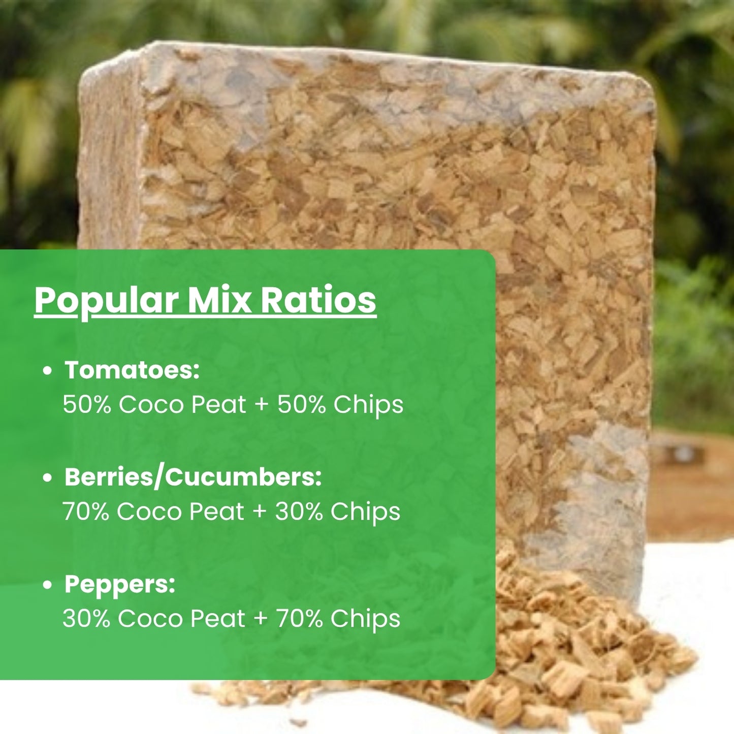 Pallet Coco Husk Chips triple washed 200 blocks (+/-) per pallet - 5KG each block